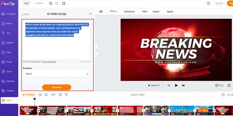 Use ChatGPT prompts to generate AI news scripts for your video project