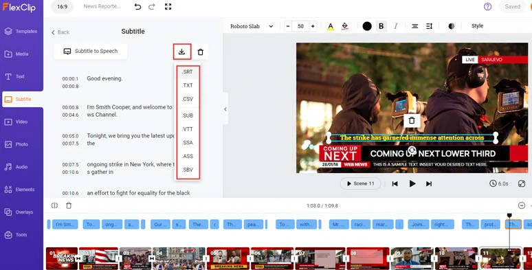 Easily edit, stylize, and download subtitles for other repurposings