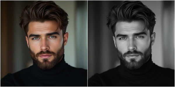 FlexClip - 普通照片转黑白照片