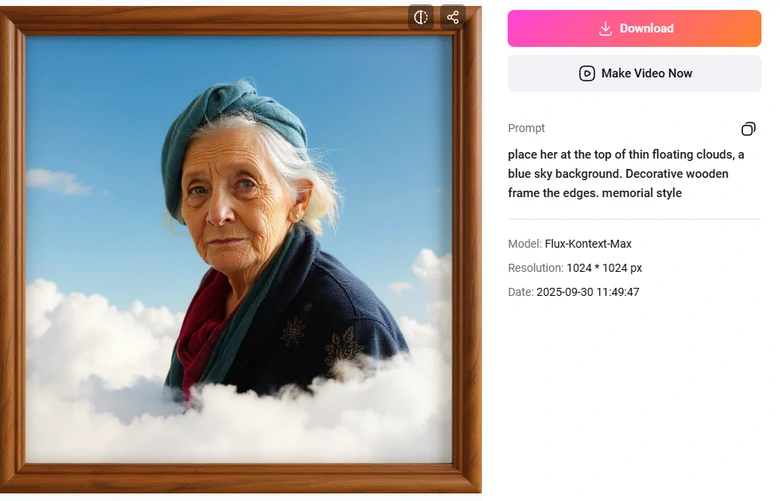 Preview Memorial Photo Output