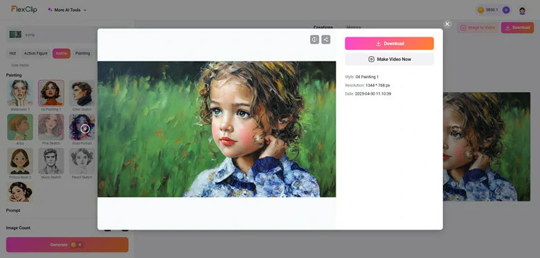 Photo to Oil Painting Conversion: Download and Share Your Oil Painting Artwork