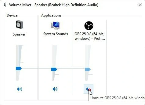 Fix OBS Not Recording Audio by Unmuting OBS