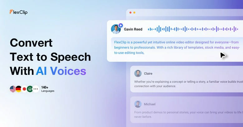 Vast Old Male Voice Presets in FlexClip to Choose From