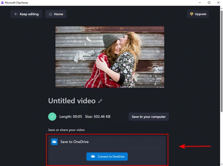 Export Videos to OneDrive