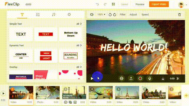 Preview and export your video with audio