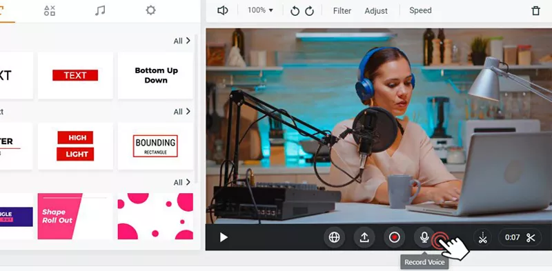 Use free online voice recorder FlexClip