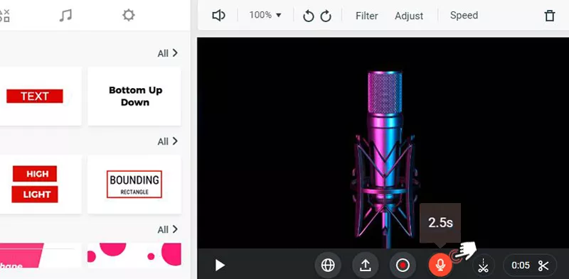 Record voice with FlexClip