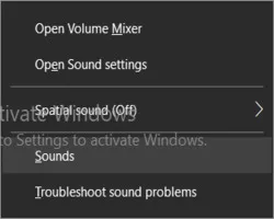 Sound settings