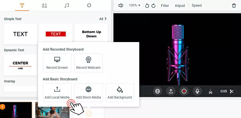 upload video clips