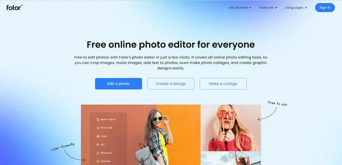Is there any user-friendly online photo editor that is free to use