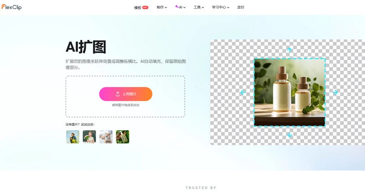 在线 AI 扩图工具 - FlexClip