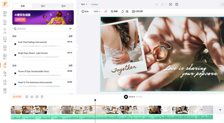 FlexClip 的海量免版税音乐