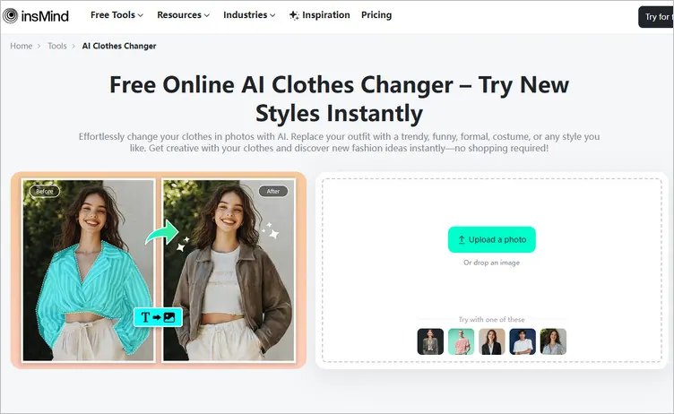 AI Photo Outfit Changer - insMind