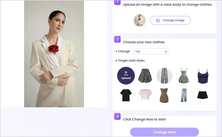 Change Photo Outfit with Vidnoz AI
