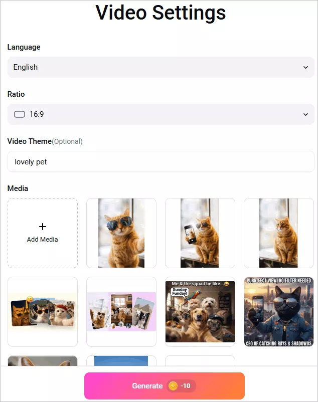 Auto Edit Your Photos to Make a Slideshow with Music - Settings