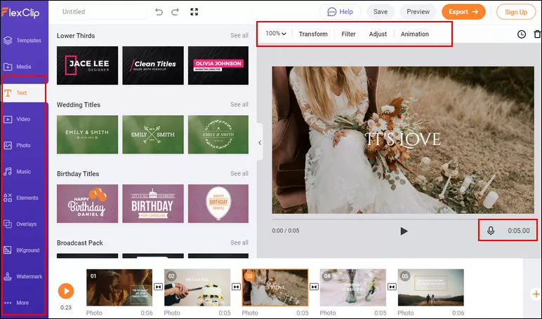 Make a Picture Slideshow with Music Online - Edit