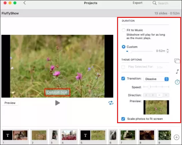 Make Photo Slideshow with Music on Mac - Edit
