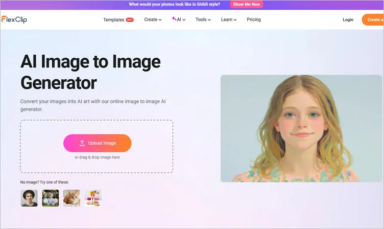 AI Photo to Color Sketch Generator: FlexClip