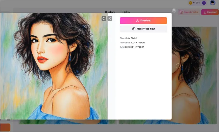Download and Share Your Colored Sketch Drawing