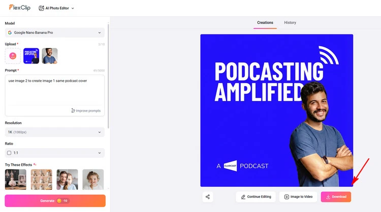 Download Podcast Cover - FlexClip