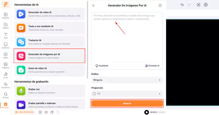 Generador de imágenes por IA