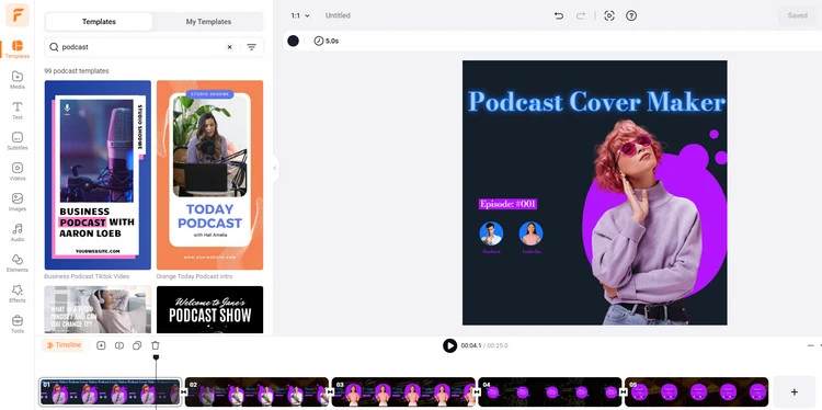 Gerador de Capas de Podcast IA - FlexClip