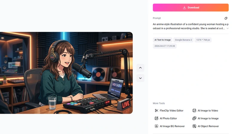FlexClip Generated Podcast Image Output