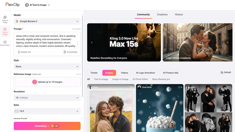 FlexClip Generating Podcast Image