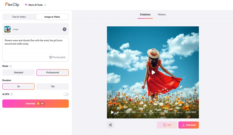 Animate AI Image for the Poem Video