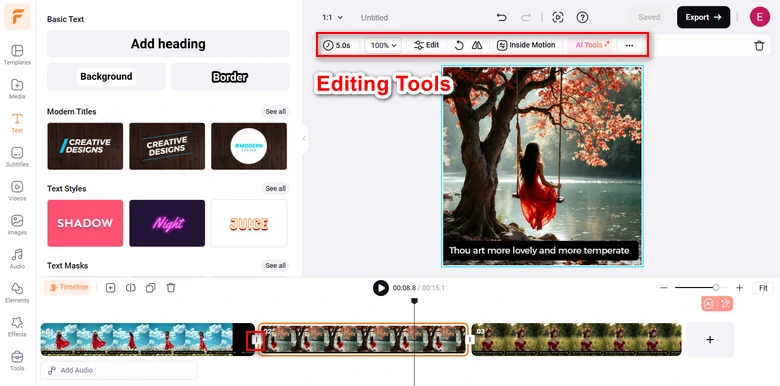 Edit the AI Poem Video