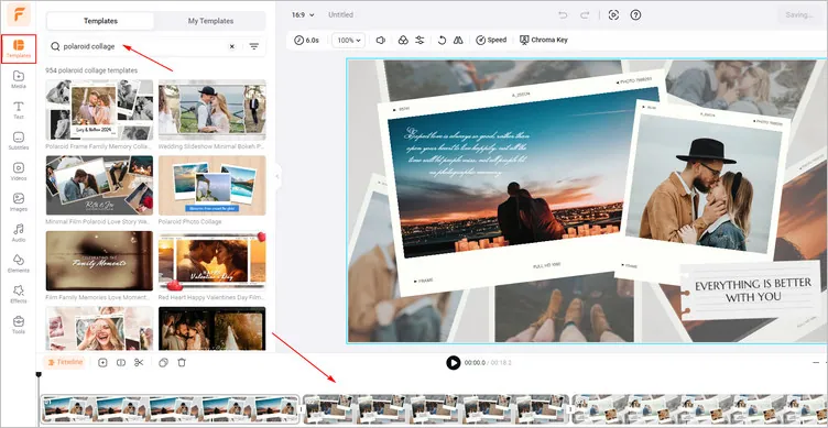 Choose Polaroid Collage Templates and Apply It - FlexClip