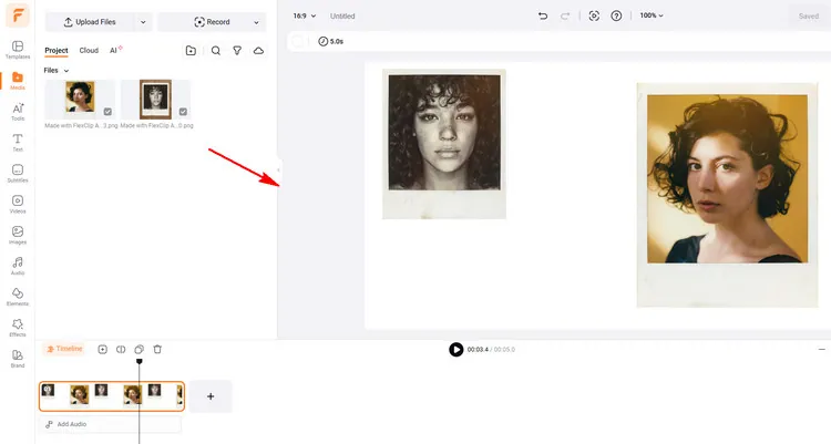 Collage Polaroids Manually - FlexClip