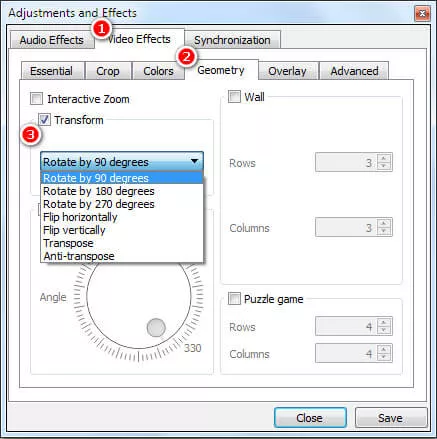 Rotate Portrait Video to Landscape: VLC