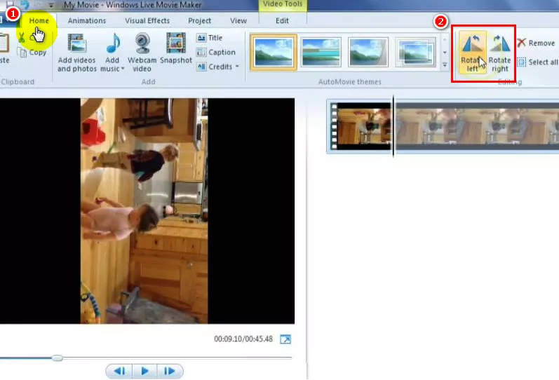Rotate Portrait Video to Landscape: Windows Movie Maker