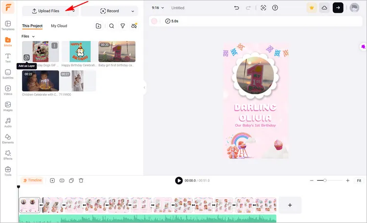 Add GIFs to Your Facebook Story Video - Step 1