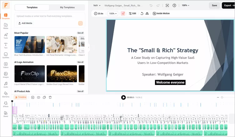 Preview and Download the AI-generated Powerpoint Video to FlexClip