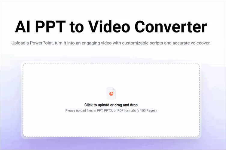 Go to FlexClip's PPT to Video Converter and Upload Your Powerpoint File