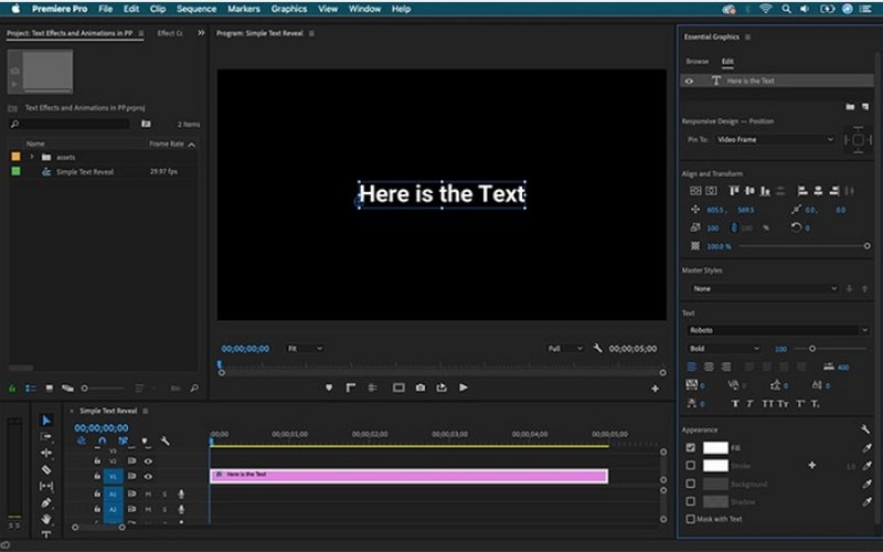 Premiere Pro Text Effect and Animation - Step 1
