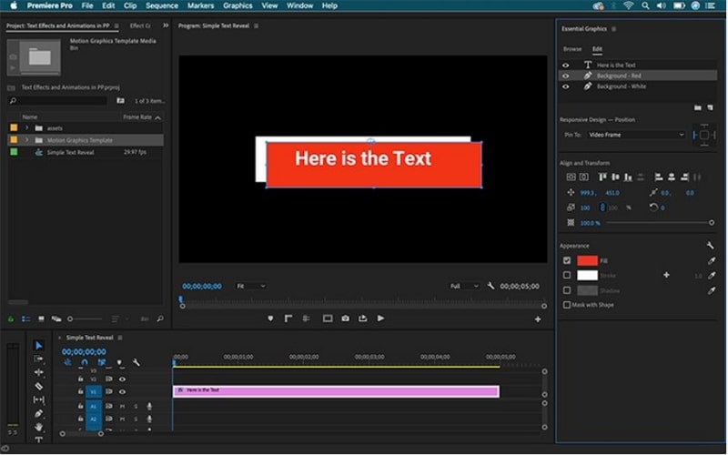 Premiere Pro Text Effect and Animation - Step 2