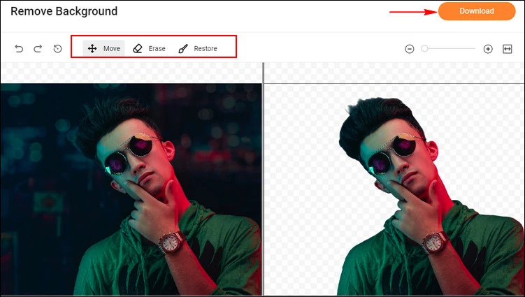 Remove Background from Profile Picture with FlexClip - Download