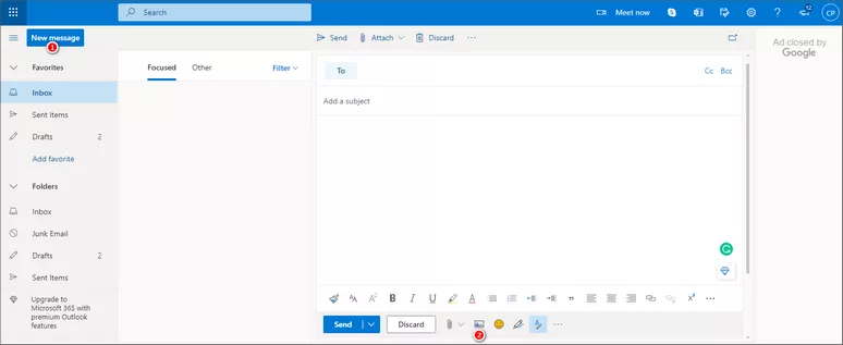 Add a GIF in Outlook.com