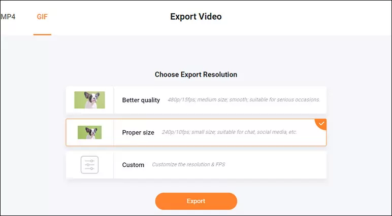 Make an Animated GIF for Email - Export