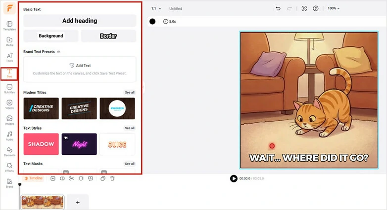 Preview and Load Generated GIF to FlexClip's Built-in Video Editor