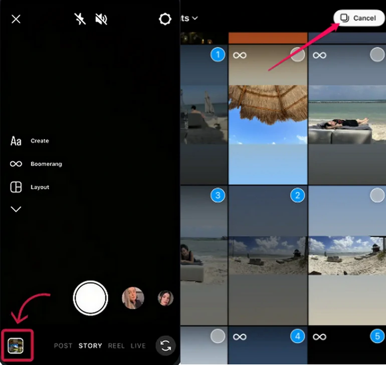 Add Multiple Photos on One Instagram Story Directly