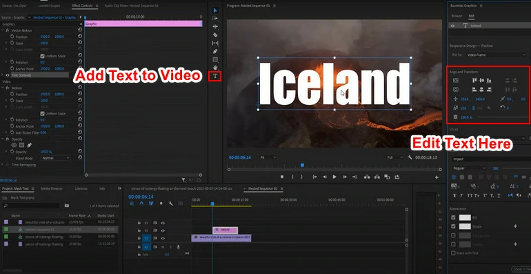 Add Text with Premiere Pro