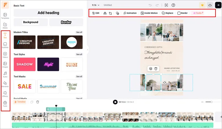 Make a TikTok with Videos And Pictures Together Online - Edit