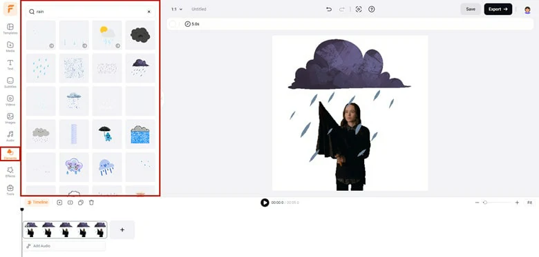 Add Animated Rain to Photo GIF