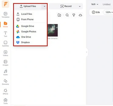 Add Photo to FlexClip for Rainy Vibe