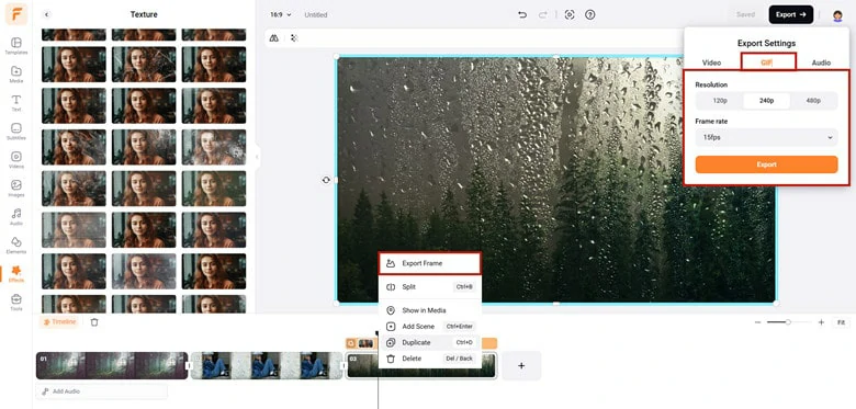 Export Your Rainy Scene Photo