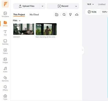 Open and Add Video to FlexClip to Add Rain Effects